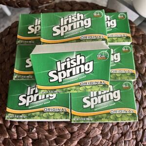 Irish Spring 8 BARS 3.75 oz ORIGINAL Scent Deodorant Soap NO FLAXSEED Vintage